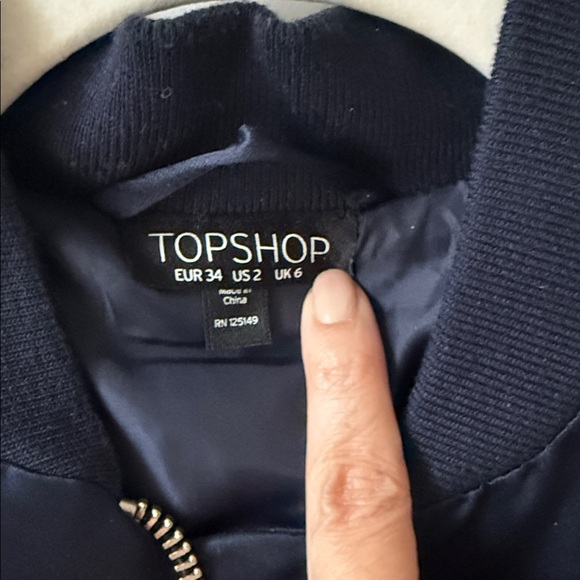 Topshop Midnight Blue Bomber Jacket - Picture 2 of 6